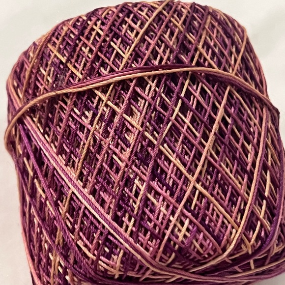 VTG J&P Coats Knit-Cro-Sheen PURPLE/ GOLD MIX 175 yd USA. - Picture 4 of 4